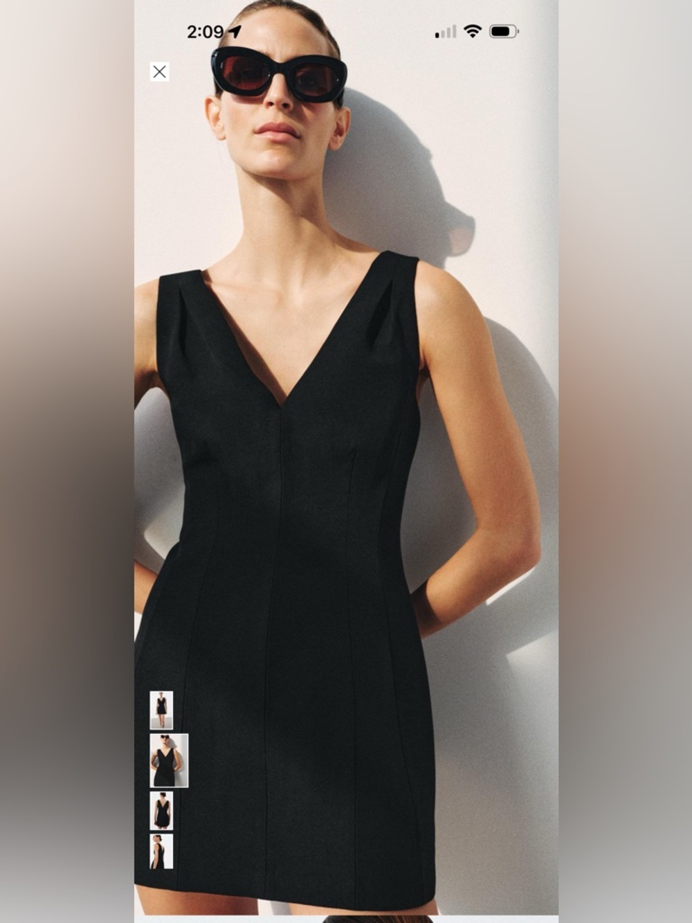 Zara Elegant Black V-Neck Women's short Dress